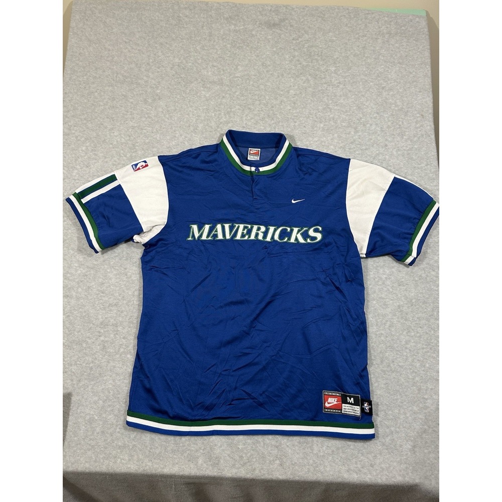 Vintage 90s Dallas Mavericks Nike NBA Authentics Shooting Warm Up Shirt‎ Medium